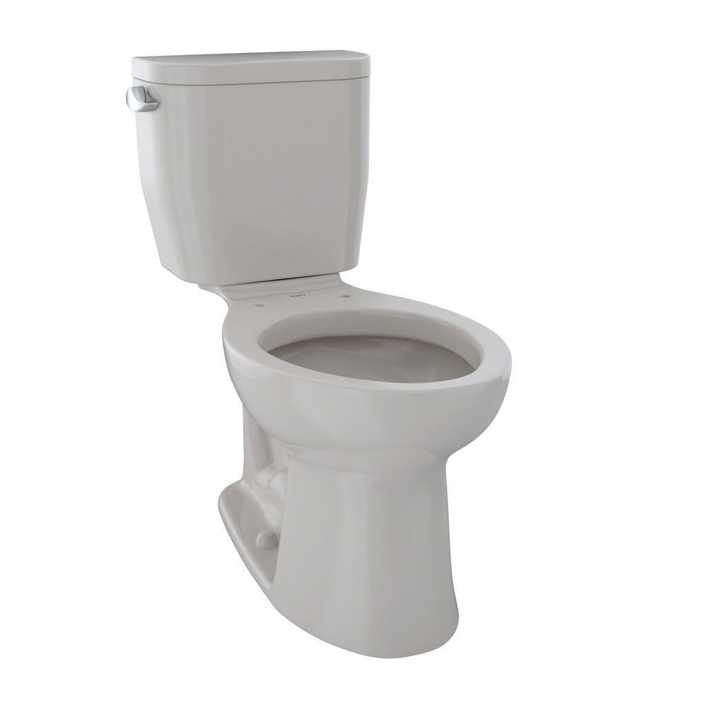 Entrada 2-Piece 1.28 GPF Single Flush Elongated Toilet in Sedona Beige - Super Arbor