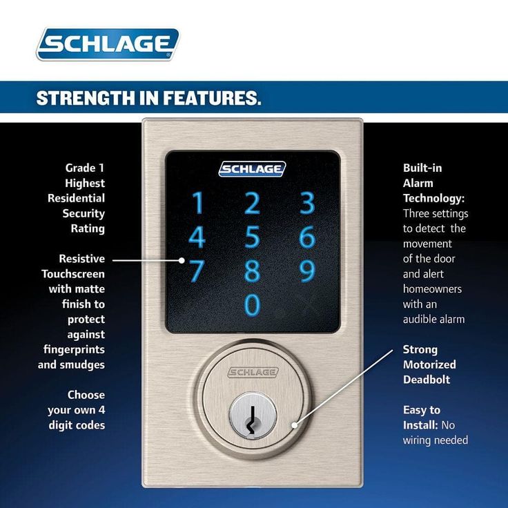 Century Satin Nickel Connect Smart Lock with Alarm and Latitude Lever Handleset
