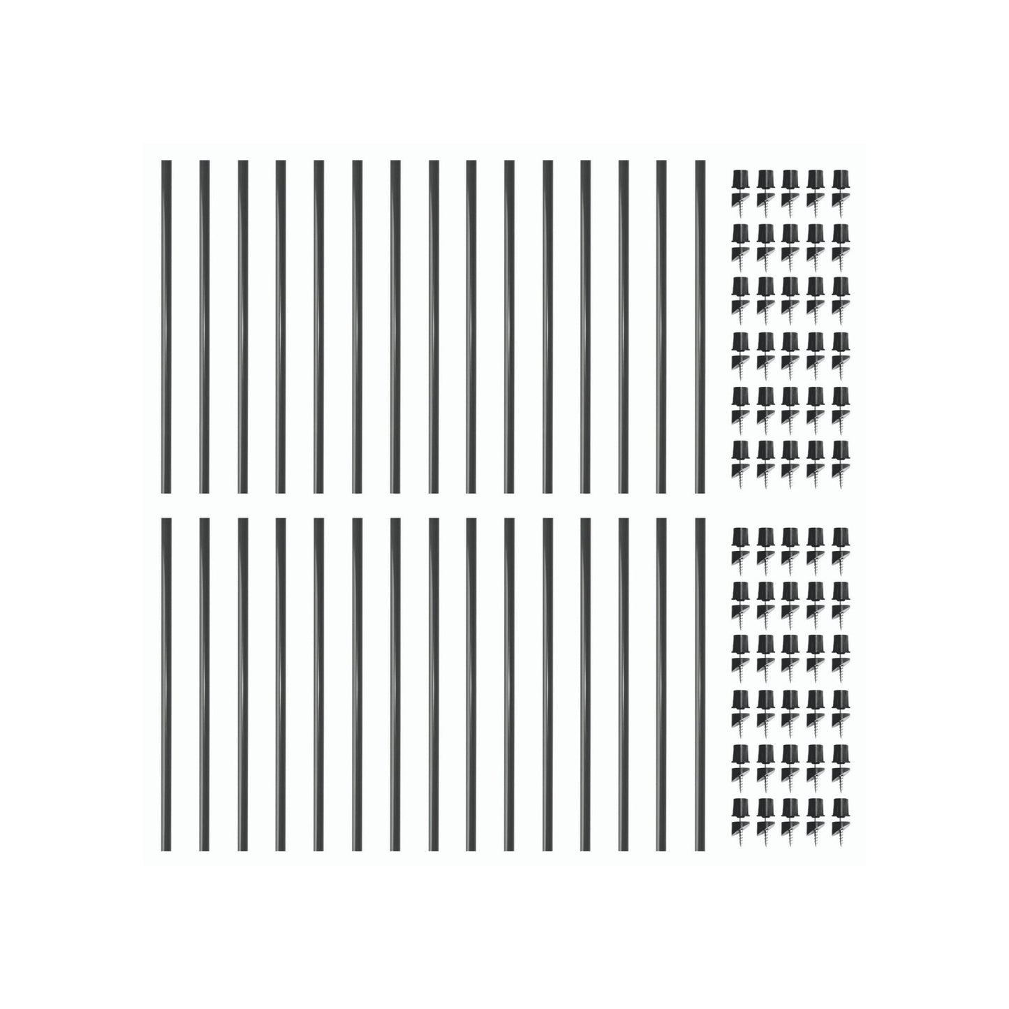 Nuvo Iron 3/4-in x 26-in Black Powder Coated Galvanized Steel Round Deck Baluster