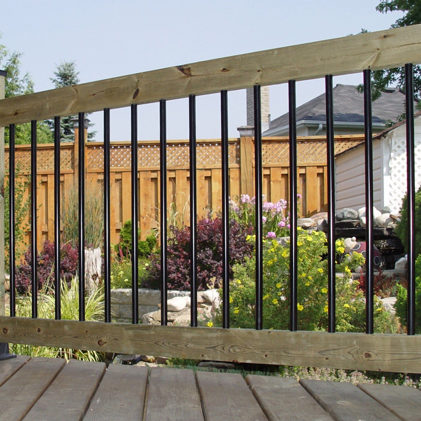 Nuvo Iron 3/4-in x 26-in Black Powder Coated Galvanized Steel Round Deck Baluster