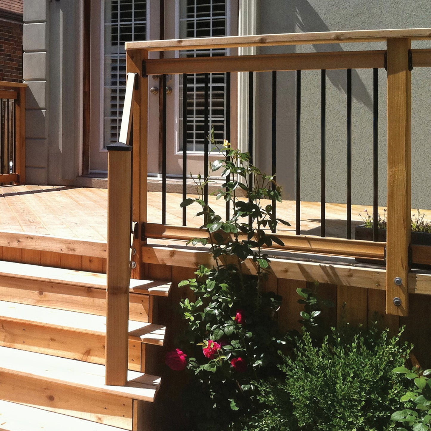 Nuvo Iron 3/4-in x 26-in Black Powder Coated Galvanized Steel Round Deck Baluster