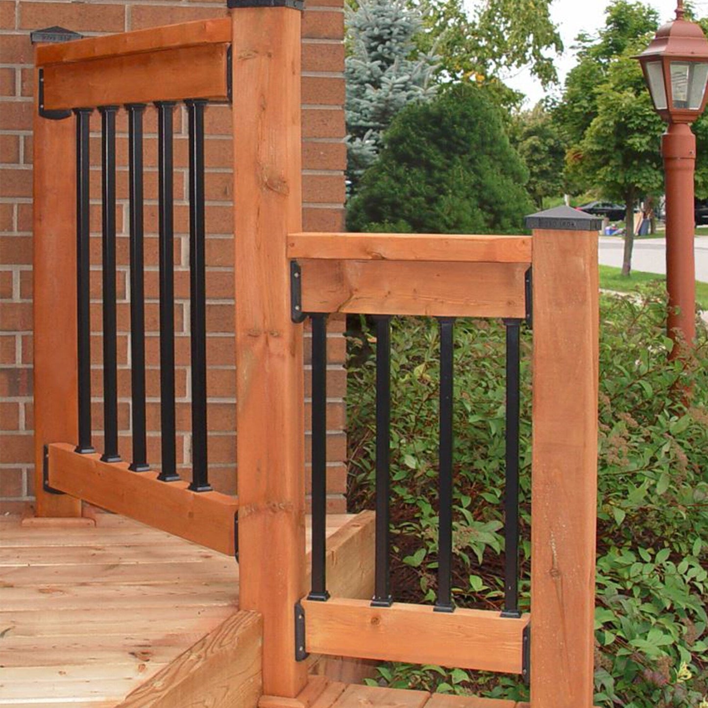 Nuvo Iron 3/4-in x 26-in Black Powder Coated Galvanized Steel Square Deck Baluster
