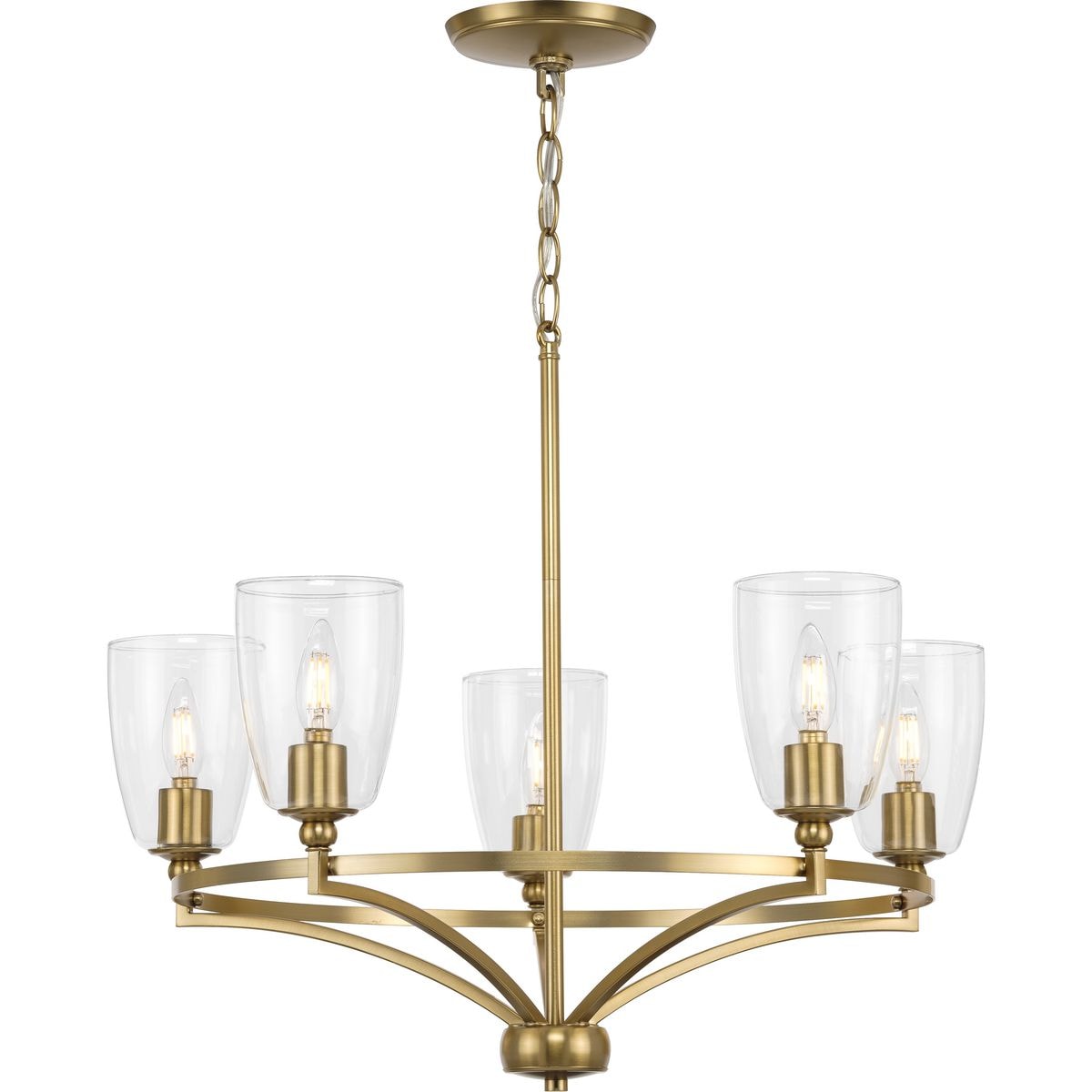 Progress Lighting Parkhurst 5-Light Brushed Bronze Transitional Chandelier