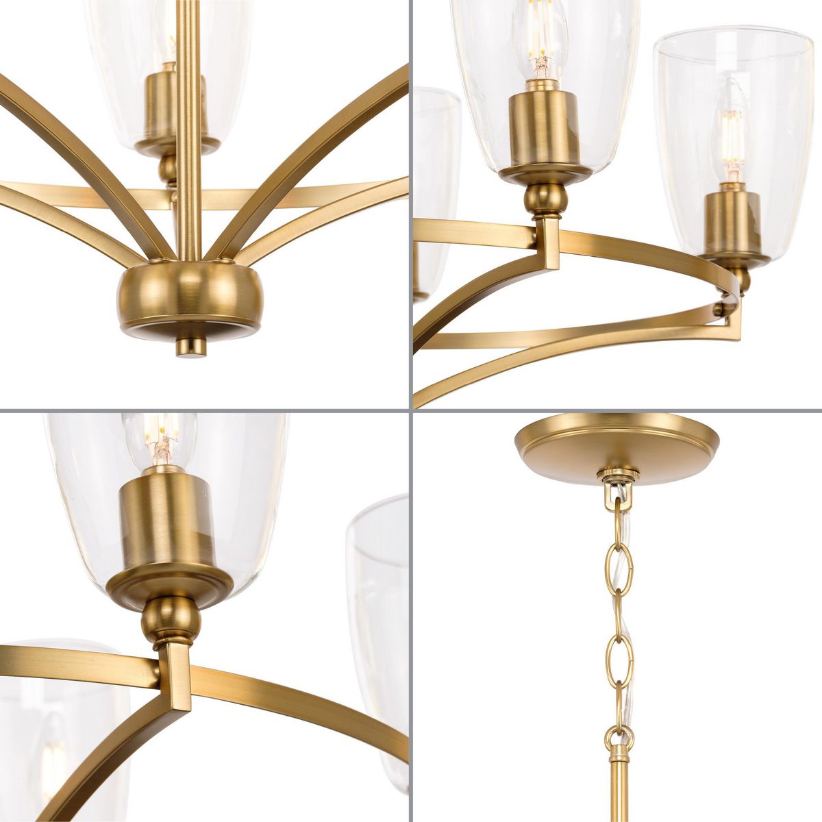 Progress Lighting Parkhurst 5-Light Brushed Bronze Transitional Chandelier