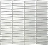 Apollo Tile Glacier Pearl White 12-in x 13-in Polished Glass Linear Floor and Wall Tile (5.38-sq. ft/ Carton)