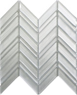 Apollo Tile (Sample) Glacier Pearl White 4-in x 4-in Polished Glass Chevron Mosaic Floor and Wall Tile