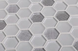 Apollo Tile (Sample) Glacier White and Gray 4-in x 4-in Polished Glass Honeycomb Mosaic Floor and Wall Tile