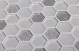 Apollo Tile Glacier White and Gray 12-in x 12-in Multi-finish Glass Honeycomb Patterned Floor and Wall Tile (4.83-sq. ft/ Carton)