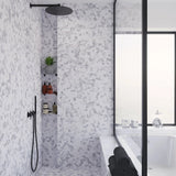 Apollo Tile (Sample) Athens White and Gray 4-in x 4-in Polished Marble Pebble Mosaic Floor and Wall Tile
