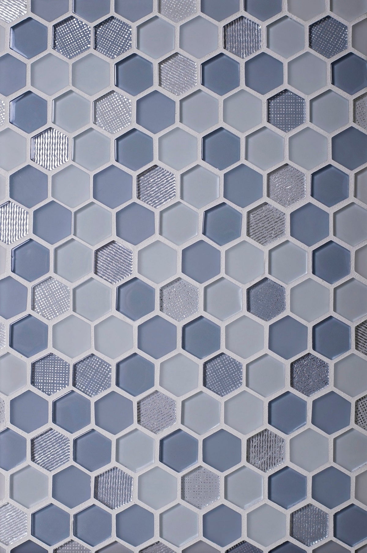 Apollo Tile (Sample) Glacier Blue 4-in x 4-in Polished Glass Honeycomb Mosaic Floor and Wall Tile
