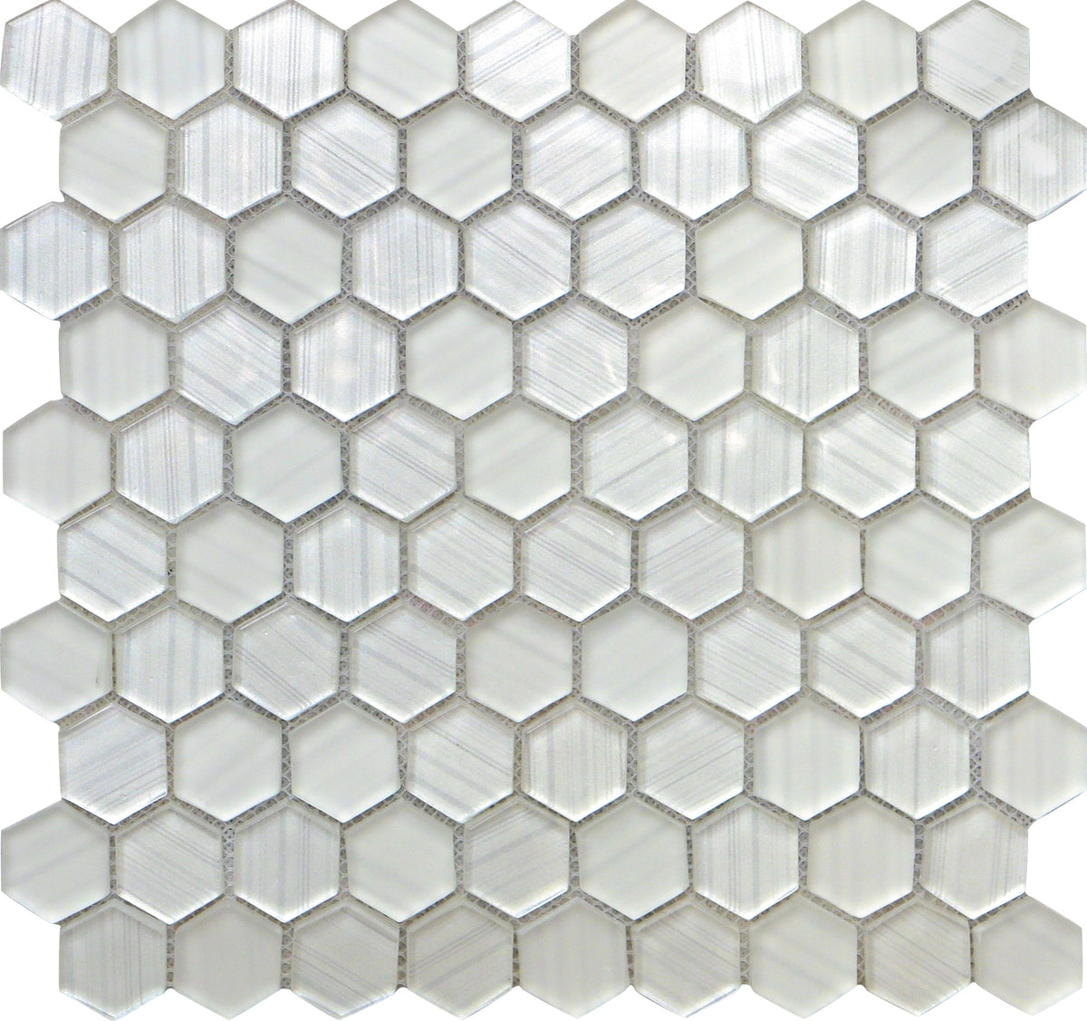 Apollo Tile (Sample) Glacier Pearl White 4-in x 4-in Polished Glass Honeycomb Mosaic Floor and Wall Tile