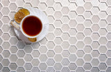 Apollo Tile (Sample) Glacier Pearl White 4-in x 4-in Polished Glass Honeycomb Mosaic Floor and Wall Tile