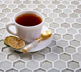 Apollo Tile (Sample) Glacier Pearl White 4-in x 4-in Polished Glass Honeycomb Mosaic Floor and Wall Tile