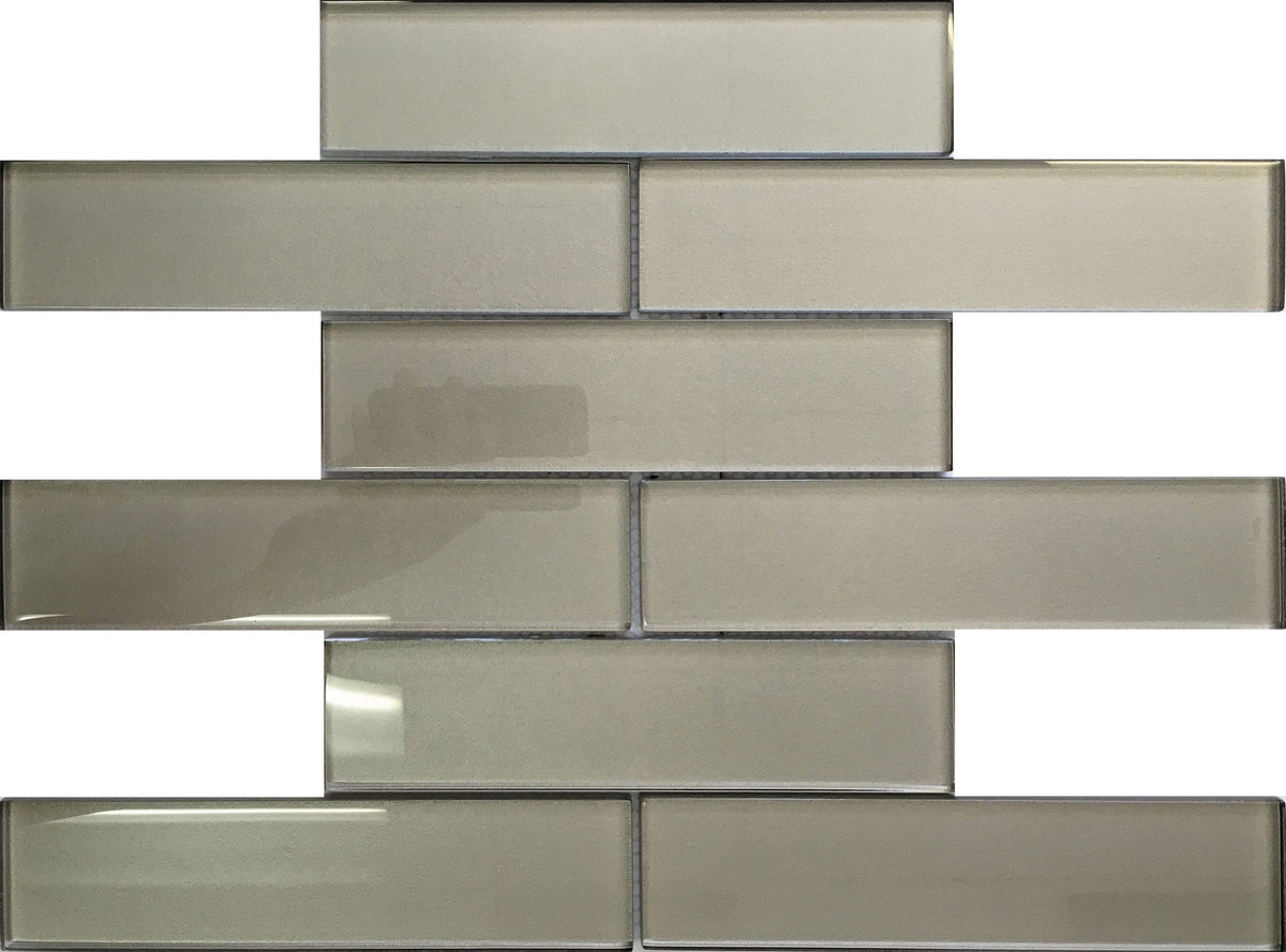 Apollo Tile (Sample) Cosmos Stone Gray 4-in x 4-in Glossy Marble Brick Mosaic Wall Tile