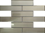 Apollo Tile (Sample) Cosmos Stone Gray 4-in x 4-in Glossy Marble Brick Mosaic Wall Tile