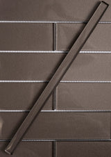 Apollo Tile (Sample) Cosmos Ash Gray 4-in x 4-in Glossy Glass Brick Mosaic Wall Tile
