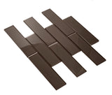 Apollo Tile (Sample) Cosmos Ash Gray 4-in x 4-in Glossy Glass Brick Mosaic Wall Tile