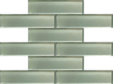 Apollo Tile (Sample) Cosmos Blue 4-in x 4-in Glossy Glass Brick Mosaic Wall Tile