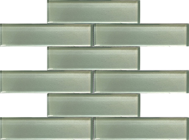 Apollo Tile (Sample) Cosmos Blue 4-in x 4-in Glossy Glass Brick Mosaic Wall Tile