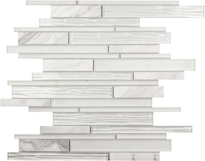 Apollo Tile (Sample) White 4-in x 4-in Honed Marble Linear Mosaic Floor and Wall Tile