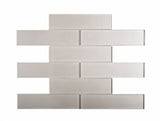 Apollo Tile (Sample) Cosmos Bone White 4-in x 4-in Glossy Marble Brick Mosaic Wall Tile