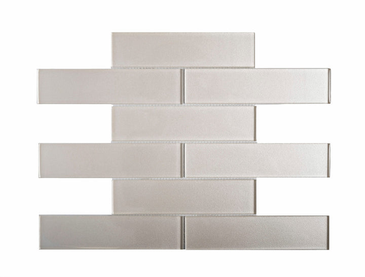 Apollo Tile (Sample) Cosmos Bone White 4-in x 4-in Glossy Marble Brick Mosaic Wall Tile