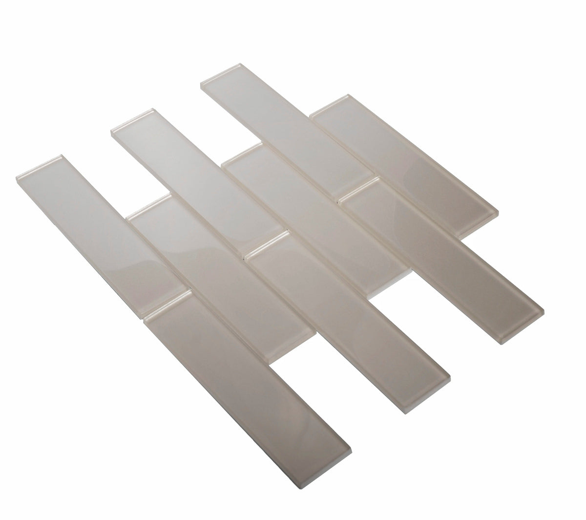 Apollo Tile (Sample) Cosmos Bone White 4-in x 4-in Glossy Marble Brick Mosaic Wall Tile