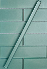 Apollo Tile (Sample) Cosmos Turkish Blue 4-in x 4-in Glossy Glass Brick Mosaic Wall Tile