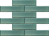 Apollo Tile (Sample) Cosmos Turkish Blue 4-in x 4-in Glossy Glass Brick Mosaic Wall Tile