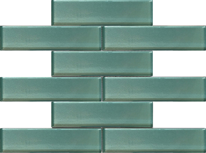 Apollo Tile (Sample) Cosmos Turkish Blue 4-in x 4-in Glossy Glass Brick Mosaic Wall Tile