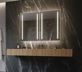 PARIS MIRROR Stella Cabinet 48-in x 36-in Lighted LED Surface Mount 3000K Mirrored Soft Close Medicine Cabinet