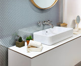 Apollo Tile (Sample) Colorway Light Gray 4-in x 4-in Glossy Glass Penny Round Mosaic Floor and Wall Tile