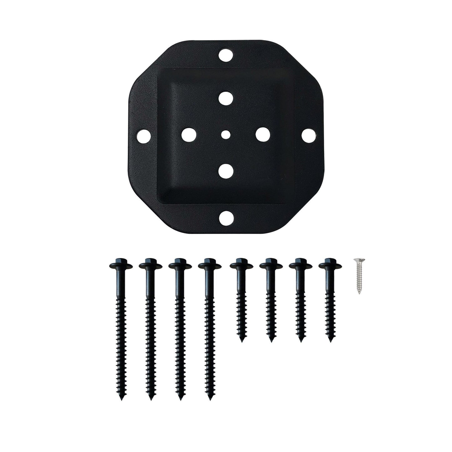 Nuvo Iron 5.25-in x 5.25-in Black Powder Coated Steel Post Connector