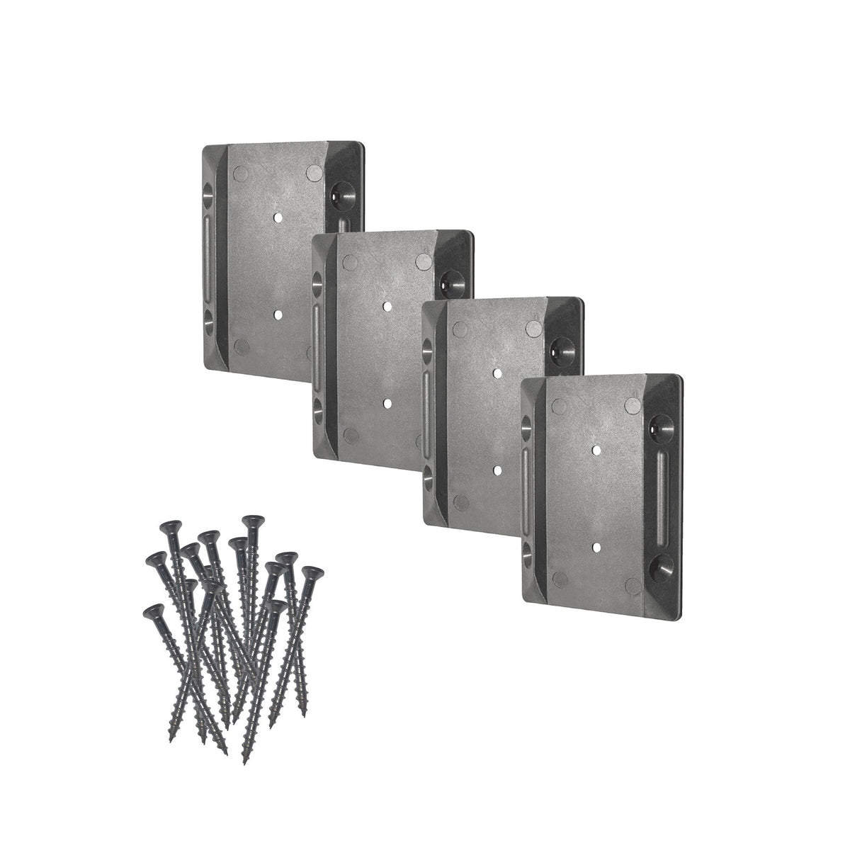 Nuvo Iron Black Plastic Stair Connector for Deck Stairs - 4.25-in Width, 7.5-in Length - Easy Installation, Eliminates Splitting - Pack of 1