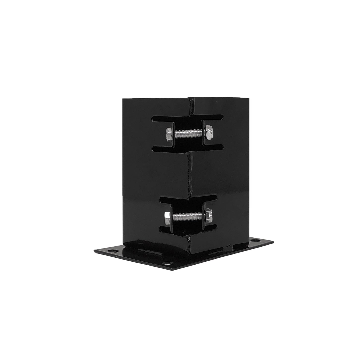 Nuvo Iron 4-in x 4-in Powder Coated Black Glossy Painted Galvanized Steel Deck Post Stabilizer