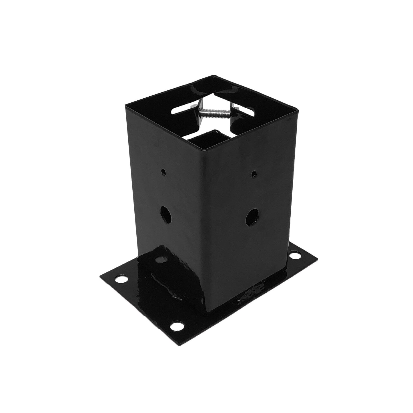 Nuvo Iron 4-in x 4-in Powder Coated Black Glossy Painted Galvanized Steel Deck Post Stabilizer