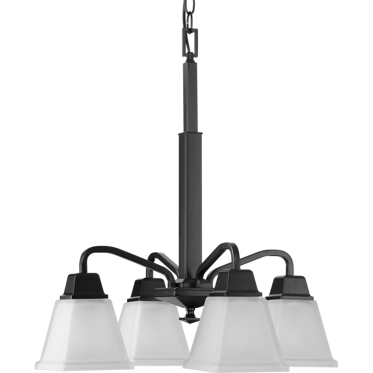 Progress Lighting Clifton Heights 4-Light Matte Black Farmhouse Chandelier