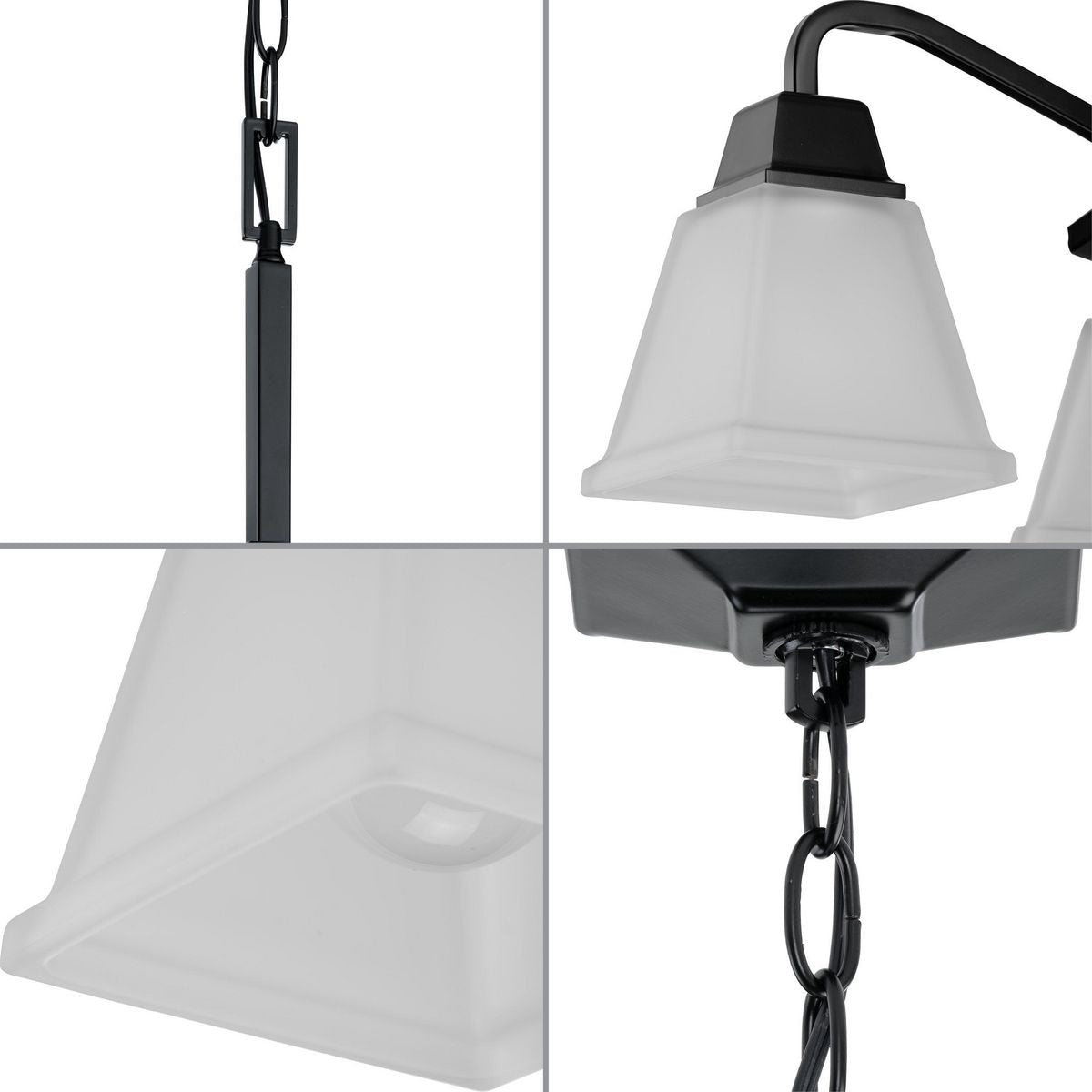 Progress Lighting Clifton Heights 4-Light Matte Black Farmhouse Chandelier