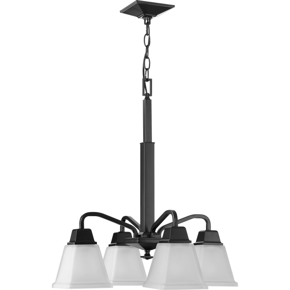 Progress Lighting Clifton Heights 4-Light Matte Black Farmhouse Chandelier