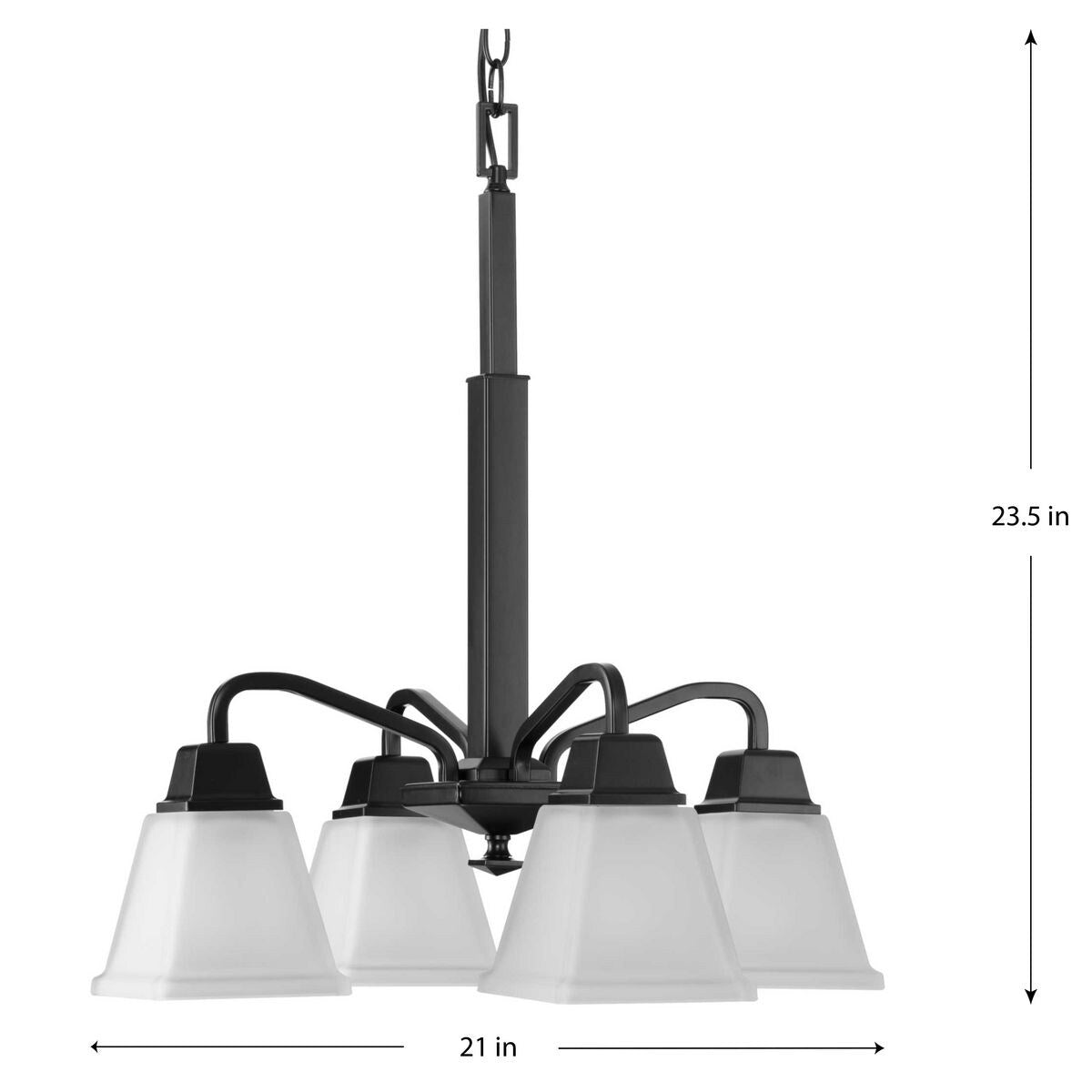 Progress Lighting Clifton Heights 4-Light Matte Black Farmhouse Chandelier