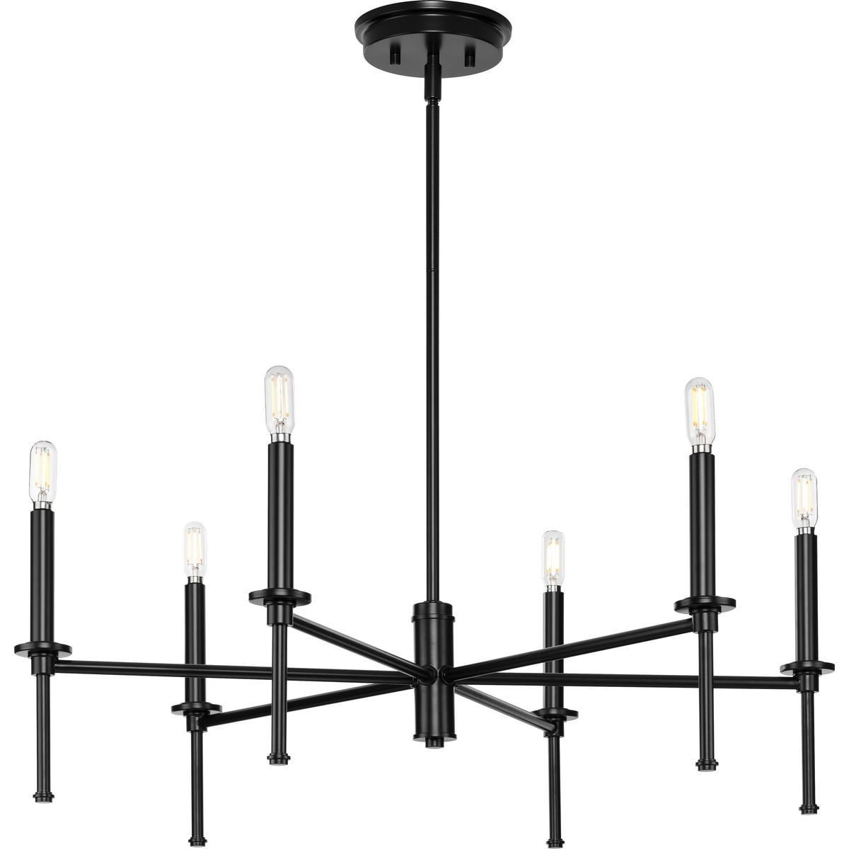 Progress Lighting Elara 6-Light Matte Black Transitional Chandelier