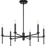 Progress Lighting Elara 6-Light Matte Black Transitional Chandelier
