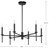 Progress Lighting Elara 6-Light Matte Black Transitional Chandelier
