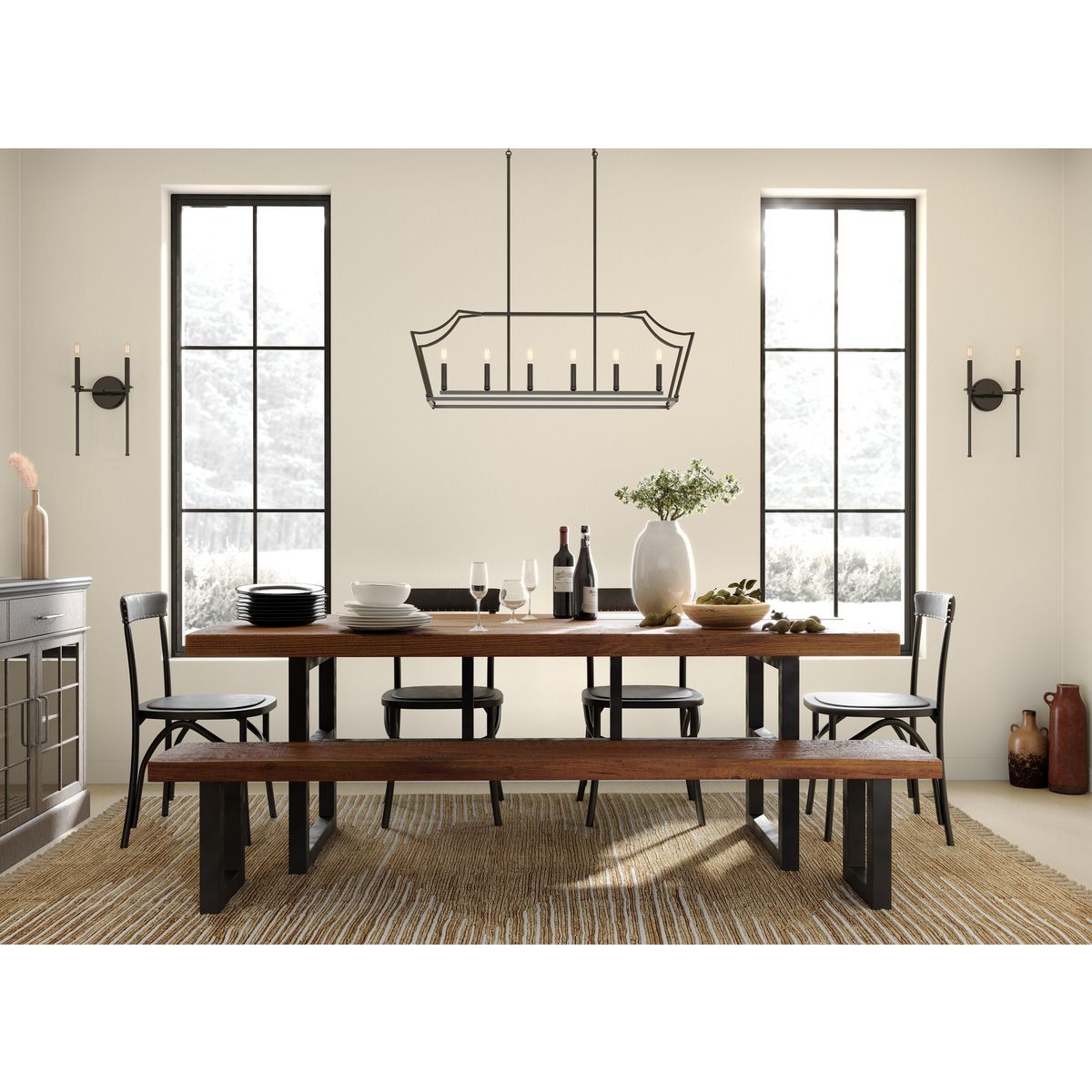 Progress Lighting Parkhurst 6-Light Matte Black Transitional Chandelier