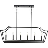 Progress Lighting Parkhurst 6-Light Matte Black Transitional Chandelier