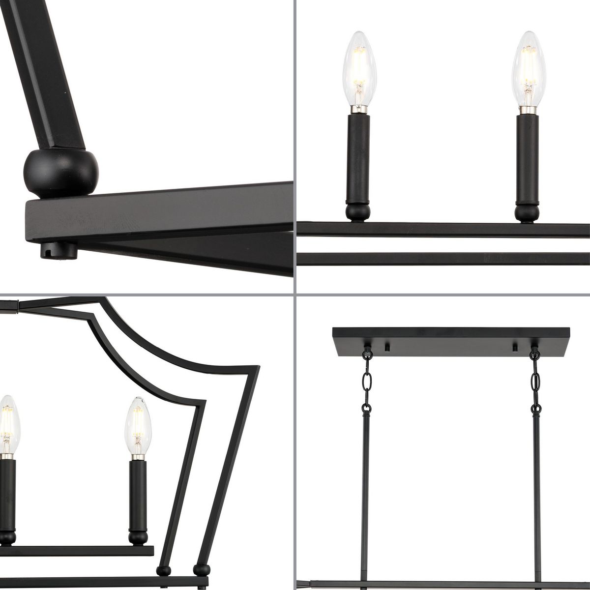 Progress Lighting Parkhurst 6-Light Matte Black Transitional Chandelier