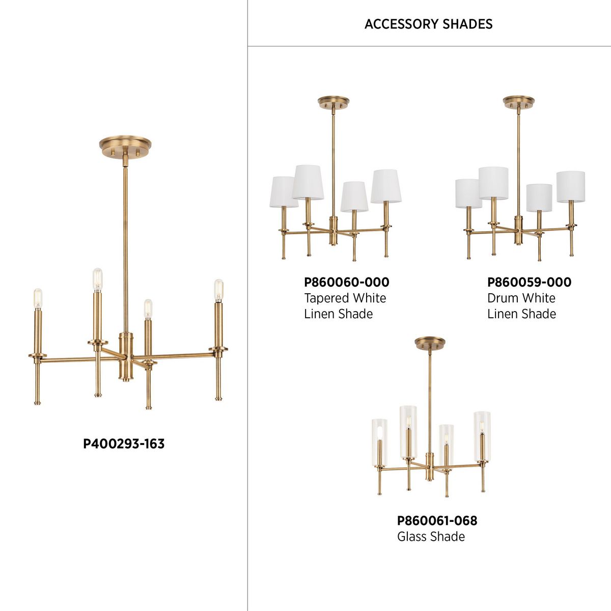 Progress Lighting Elara 4-Light Transitional Chandelier