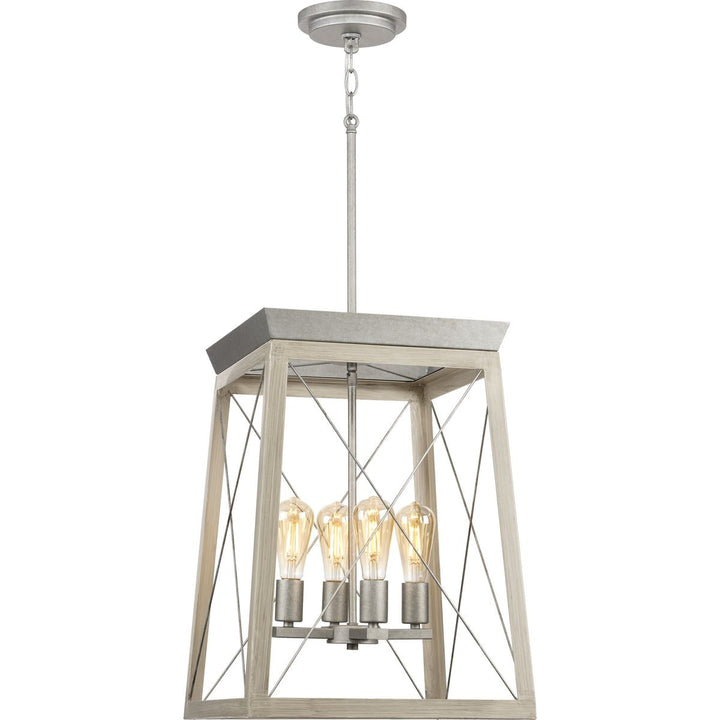 Progress Lighting Briarwood 4-Light Gray Farmhouse Chandelier