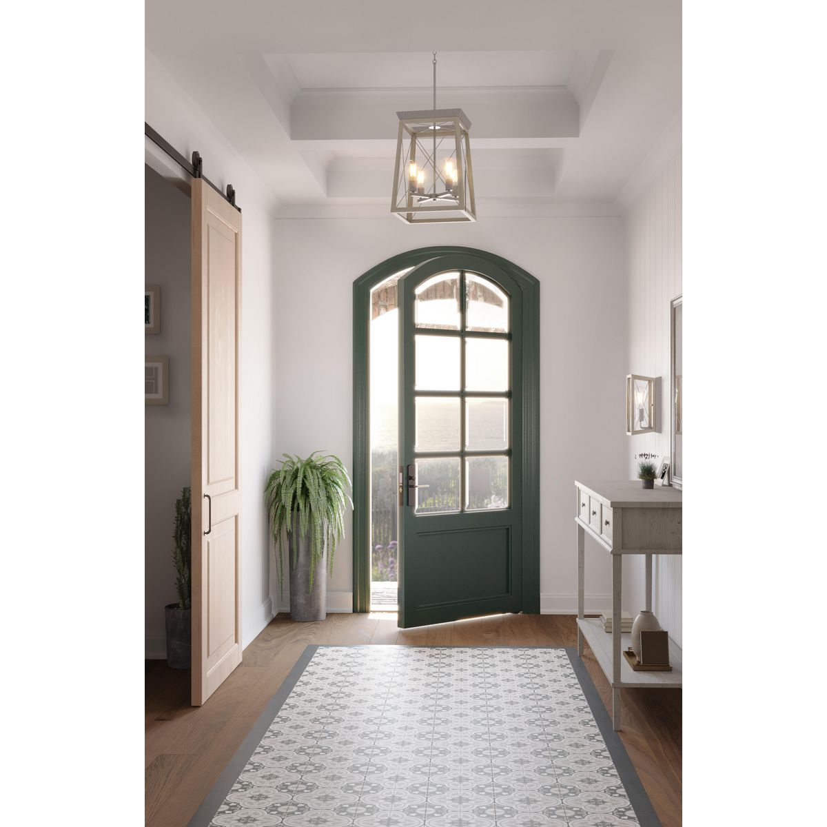 Progress Lighting Briarwood 4-Light Gray Farmhouse Chandelier