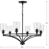 Progress Lighting Parkhurst 6-Light Matte Black Transitional Chandelier